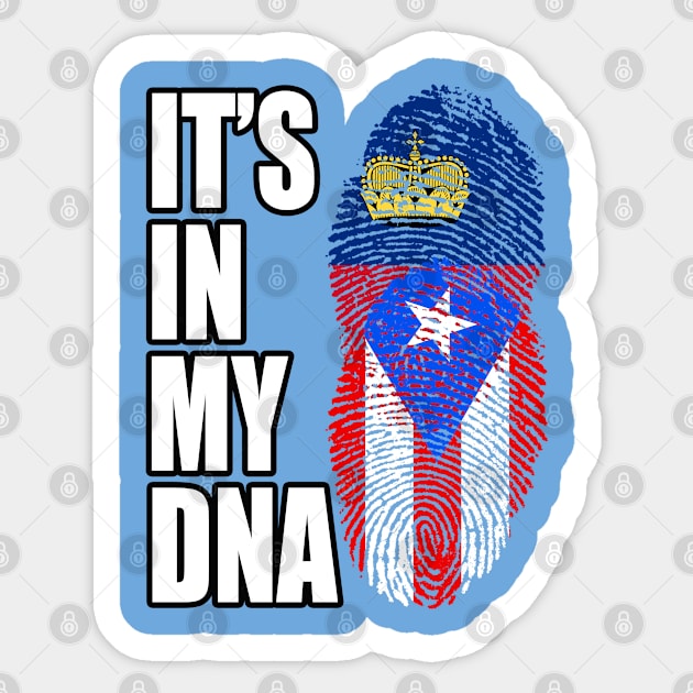 Puerto Rican And Liechtensteiner Mix DNA Flag Heritage Sticker by Just Rep It!!